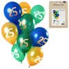 Folat Luftballons goldener Smaragd Zahl 25 Jahre 30 cm 12er Set | 24 Stück