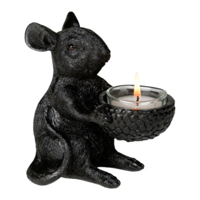 Teelichthalter Maus schwarz 12,5 cm | 6 Stück