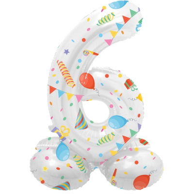 Folat Folienballon stehend 6 fröhliche Party 41 cm | 20 Stück