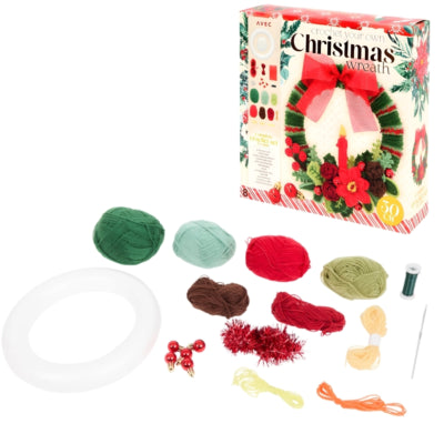 Avec Weihnachtskranz Häkelset DIY 30 cm | 12 Stück