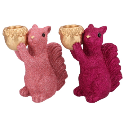 Daan Bugholzschale Jingle Eichhörnchen stehend rosa 16 cm 2 sortiert | 6 Stück