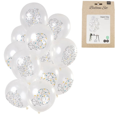 Folat Luftballons Origami Figur 6 Jahre 30 cm 12er Set | 24 Stück