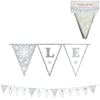 Fahnenleine Let it Snow Textil 3 m | 12 Stück