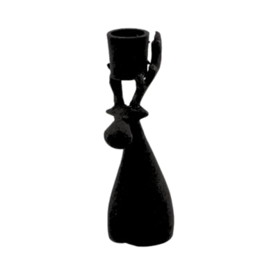Daan Bugholz Kerzenständer Dobra schwarz 14 cm | 9 Stück
