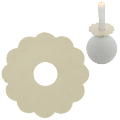 Stjernsund Kerzenring Loua Blume beige glänzend 9,3 cm | 24 Stück