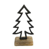 Figur Tanne auf Mangoholzsockel schwarz 17 cm | 12 Stück