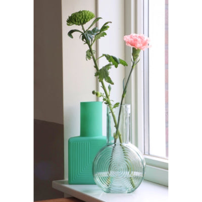 Vase Judy quadratisch matt türkis 22,5 cm | 12 Stück