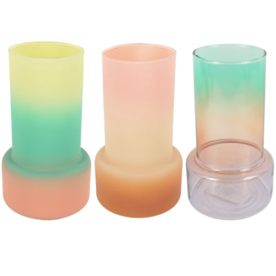Vase Shae mattgelb türkis lachsrosa 17 cm | 24 Stück