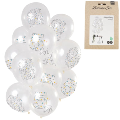 Folat Luftballons Origami Figur 5 Jahre 30 cm 12er Set | 24 Stück