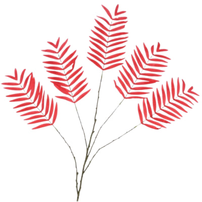 Daan Benthout Kunstblatt Palme rot 125 cm | 6 Stück