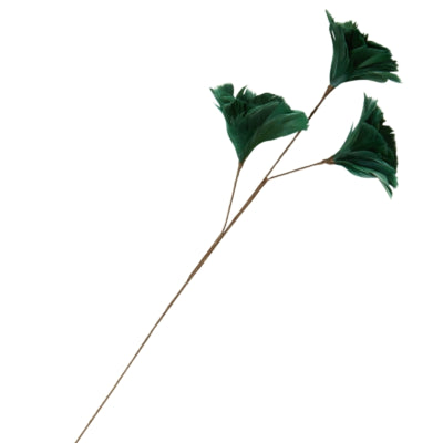 Light Living Kunstzweig Federblumen dunkelgrün 75 cm | 16 Stück