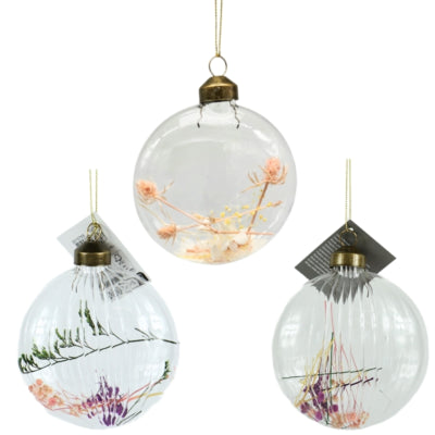 Deko-Anhänger Trockenblumen Glas 13 cm 8-fach sortiert | 48 Stück