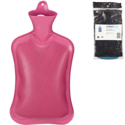 Relaxdays Wärmflasche rosa 2 l | 6 Stück