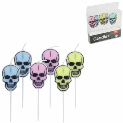 Folat Halloween-Partykerzen Pastell 8 cm 6er-Set | 24 Stück