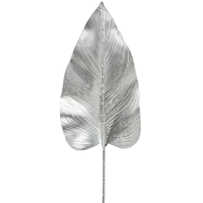Hbx Kunstzweig Strelitzia silberfarben 100 cm | 20 Stück