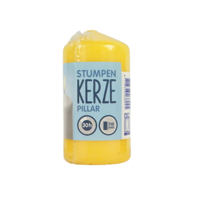 Stumpenkerze gelb 6 x 11 cm | 24 Stück