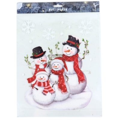 Fensteraufkleber Schneemänner 34,5 cm | 48 Stück