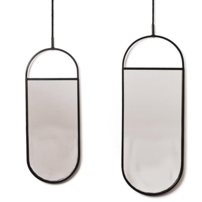 Housevitamin Wandspiegel Metall schwarz 60 cm 2er Set | 6 Stück