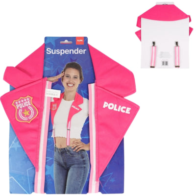 Folat Polizei-Hosenträger rosa Einheitsgröße | 48 Stück