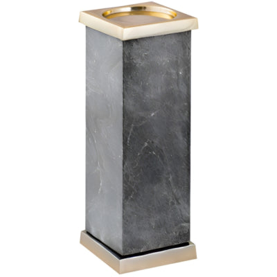 Ptmd Kerzenhalter Alanna Marmor schwarz goldfarben 33,5 cm | 2 Stk