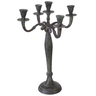 Kerzenständer klassisches Aluminium Antik-Look 40 cm | 2 Stk