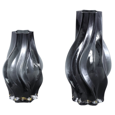 Ptmd Vase Florenz schwarz 24 cm | 4 Stück