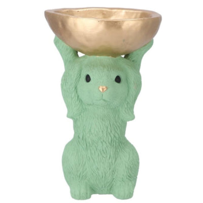 Daan Bugholzschale Hase grün 28 cm | 4 Stück