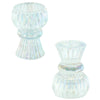 Housevitamin Kerzenhalter Duo Classic Ribb schillerndes Glas 8 cm | 24 Stück