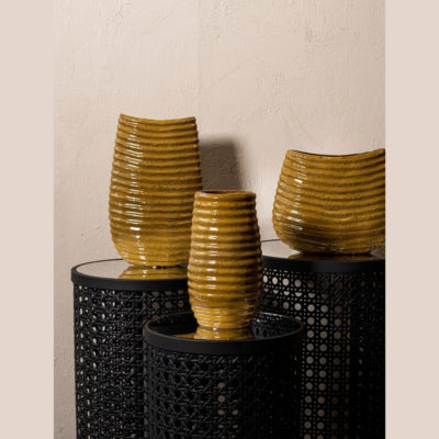 Ptmd Vase Riddy Yellow 27 cm | 4 Stück