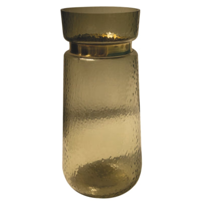 Ptmd Vase Quilio-förmiges Glas braun 30 cm | 2 Stk