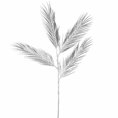 Countryfield Kunstblatt Palma silberfarben Glitzer 111 cm | 6 Stück