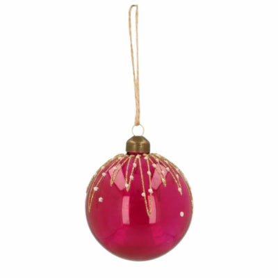 Ngk Weihnachtskugel glitzerndes Beerenglas rosa 8 cm | 24 Stück