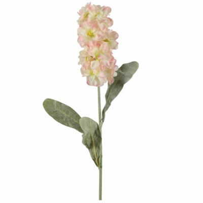 Kunstblume Matthiola weiß rosa 56 cm | 24 Stück