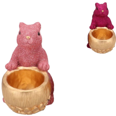 Daan Bugholzschale Jingle Eichhörnchen sitzend grün goldfarben 17 cm 2 sortiert | 6 Stück
