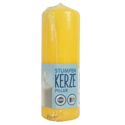 Stumpenkerze gelb 6 x 17 cm | 12 Stück