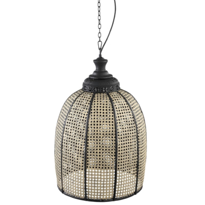 Ptmd Hängelampe Bayu Schwarz Beige 60 cm | 2 Stk
