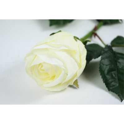 Kunstblume Rose Seide weiß 59 cm | 12 Stück