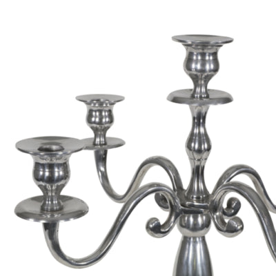 Kerzenständer klassisch aus Aluminium silberfarben 144 cm | 2 Stk