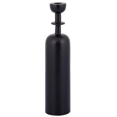 Ptmd Kerzenständer Yanou mit Ring l Aluminium schwarz 32 cm | 4 Stück