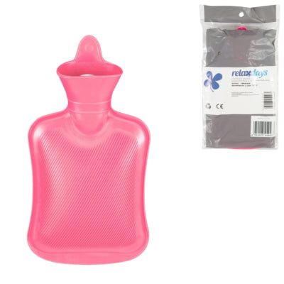 Relaxdays Wärmflasche rosa 1 l | 12 Stück