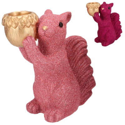 Daan Bugholzschale Jingle Eichhörnchen stehend rosa 21 cm 2 sortiert | 6 Stück