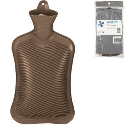Relaxdays Wärmflasche braun 2 l | 6 Stück