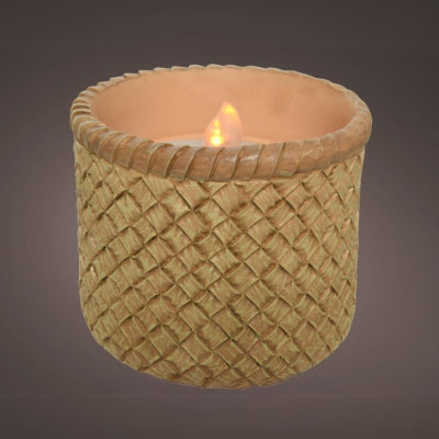 Solar-LED-Kerze mit Flammeneffekt braun 10 x 8 cm | 12 Stück