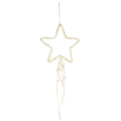 Hängender Stern Makramee creme 70 cm | 24 Stück