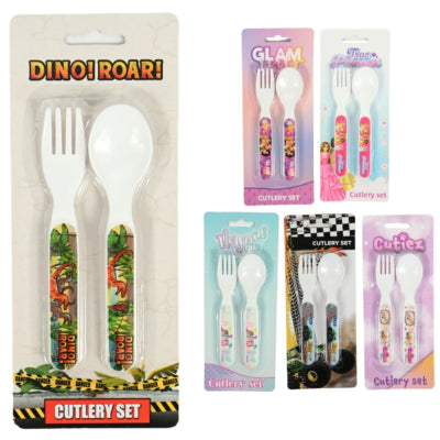 Lizenz Besteckset Löffel und Gabel 14 cm 6-fach sortiert | 24 Stück