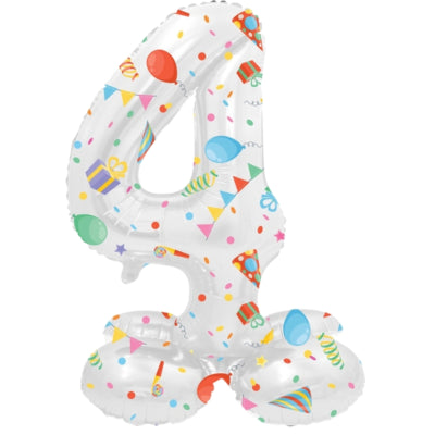 Folat Folienballon stehend 4 fröhliche Party 41 cm | 20 Stück