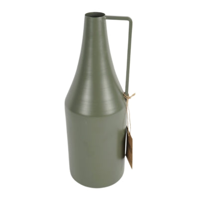 Vase Flasche Metall grün 29 cm | 8 Stück