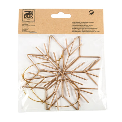 Weihnachtsanhänger Schneeflocke Metall goldfarben 11,5 cm 2er Set | 48 Stück