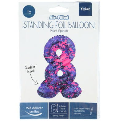 Folat Folienballon stehend 9 Farbspritzer 41 cm | 20 Stück