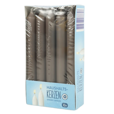 Tafelkerzen grau 2 x 16 cm 10 Stück | 8 Stück